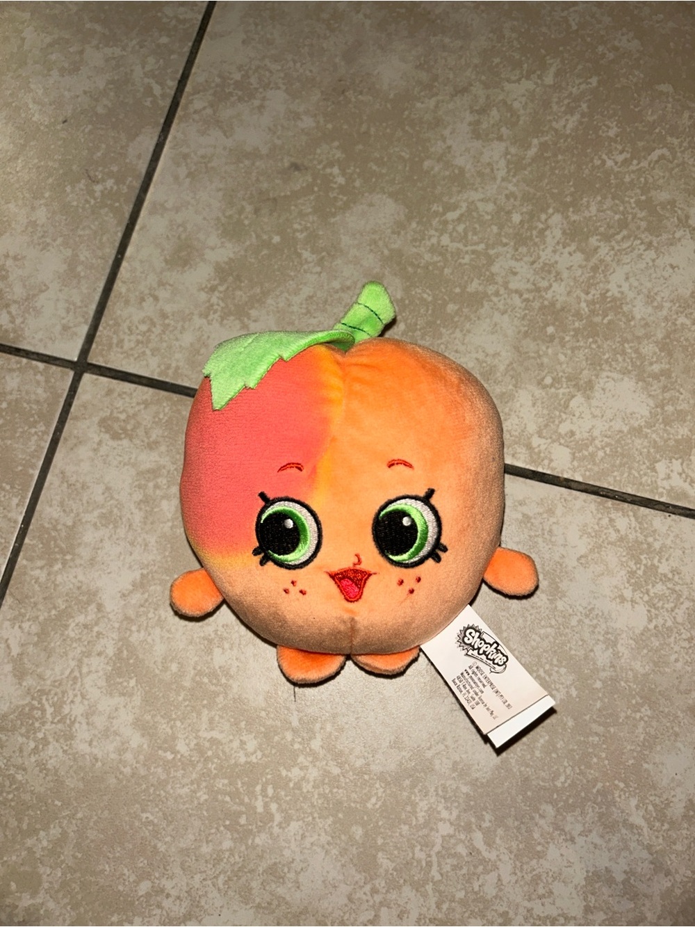 Shopkins peach plush toy